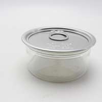 food  cans clear plastic jars with aluminum caps 100g TC-112K